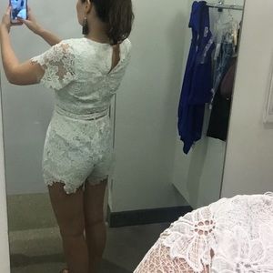 Romper monoshort lace white